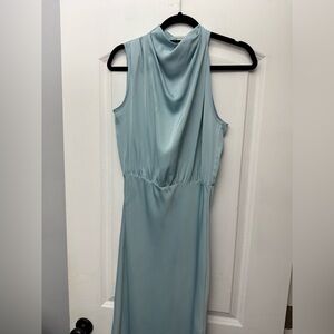 Baby Blue Satin Bridesmaids Dress